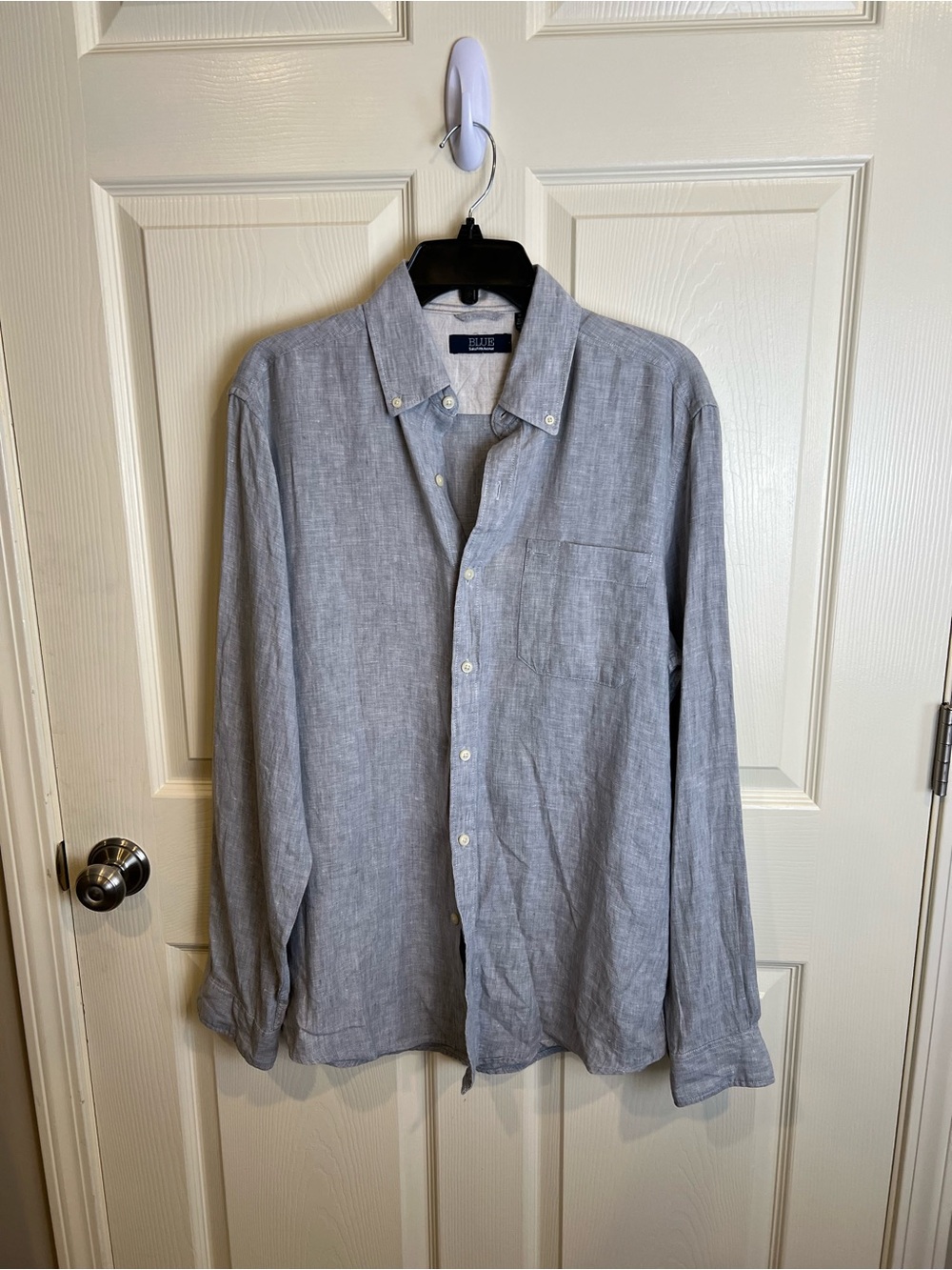 Saks Fifth Ave Grey linen button-down shirt - Men Medium